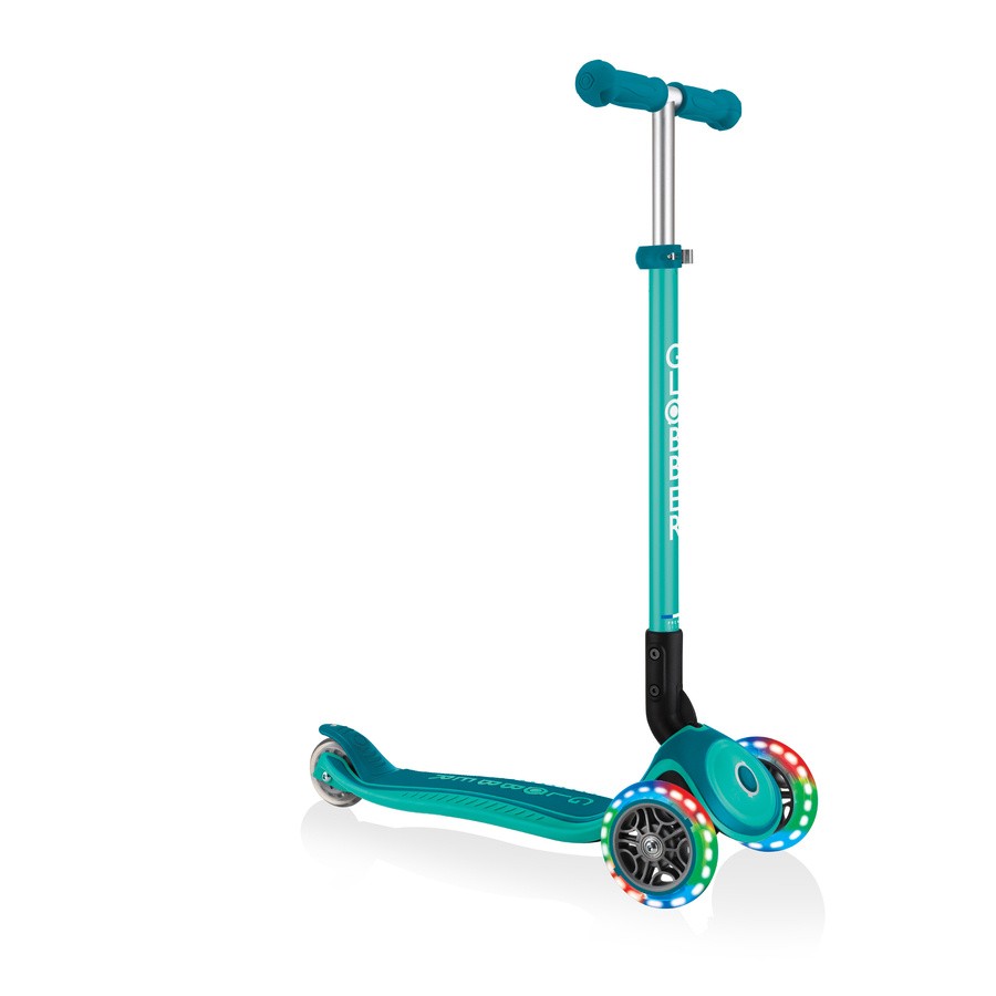 Hulajnoga 3-kołowa Globber Primo Foldable Plus Lights Emerald Green 439-107
