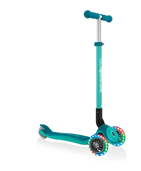 Hulajnoga 3-kołowa Globber Primo Foldable Plus Lights Emerald Green 439-107