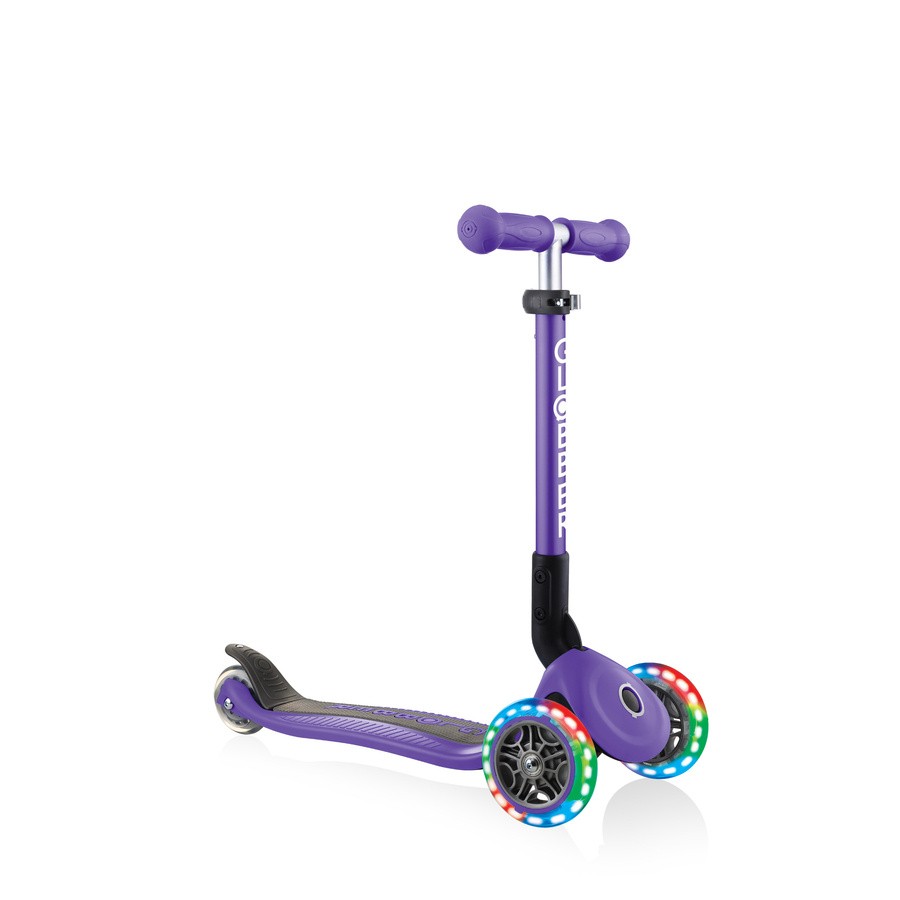 HULAJNOGA 3 KOŁOWA JUNIOR FOLDABLE LIGHTS 437-103 VIOLET KÓŁKA LED