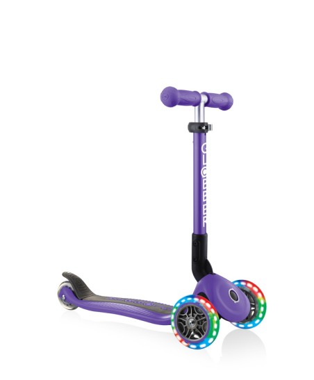 HULAJNOGA 3 KOŁOWA JUNIOR FOLDABLE LIGHTS 437-103 VIOLET KÓŁKA LED