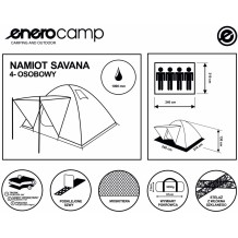 
						NAMIOT 4 OSOBOWY IGLO SAVANA 210x240x130CM ENERO CAMP
					