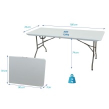 
						STÓŁ CATERINGOWY SKŁADANY W WALIZKĘ 180x70CM MAX.100KG BIAŁY
					