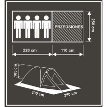 
						NAMIOT 4 OSOBOWY COMFORT 330x250x105CM
					