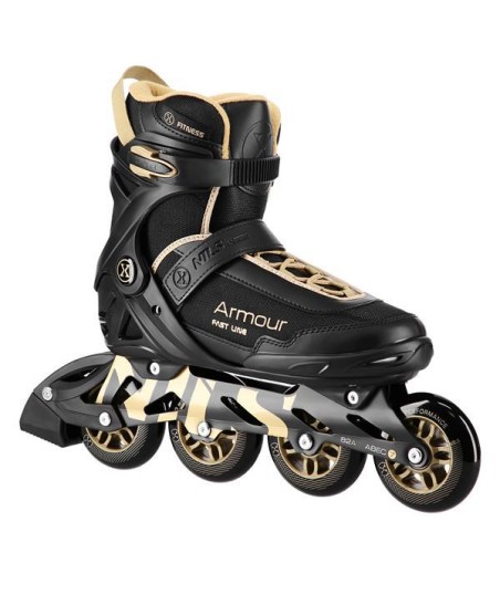 NA22151 ŁYŻWOROLKI ARMOUR CZARNO ZŁOTE ROZM. 43  NILS EXTREME