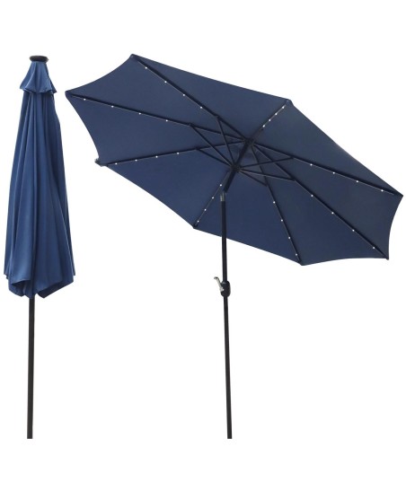 PARASOL OGRODOWY Z OŚWIETLENIEM LED 300CM GRANATOWY