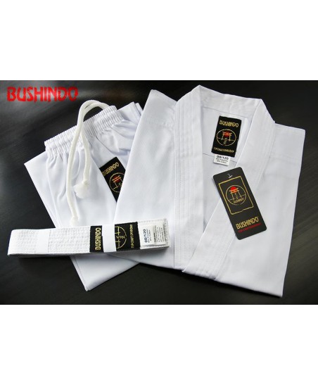 STRÓJ DO KARATE BUSHINDO r.00/120cm Materiał: 65% poliester, 35% bawełna 3029MX