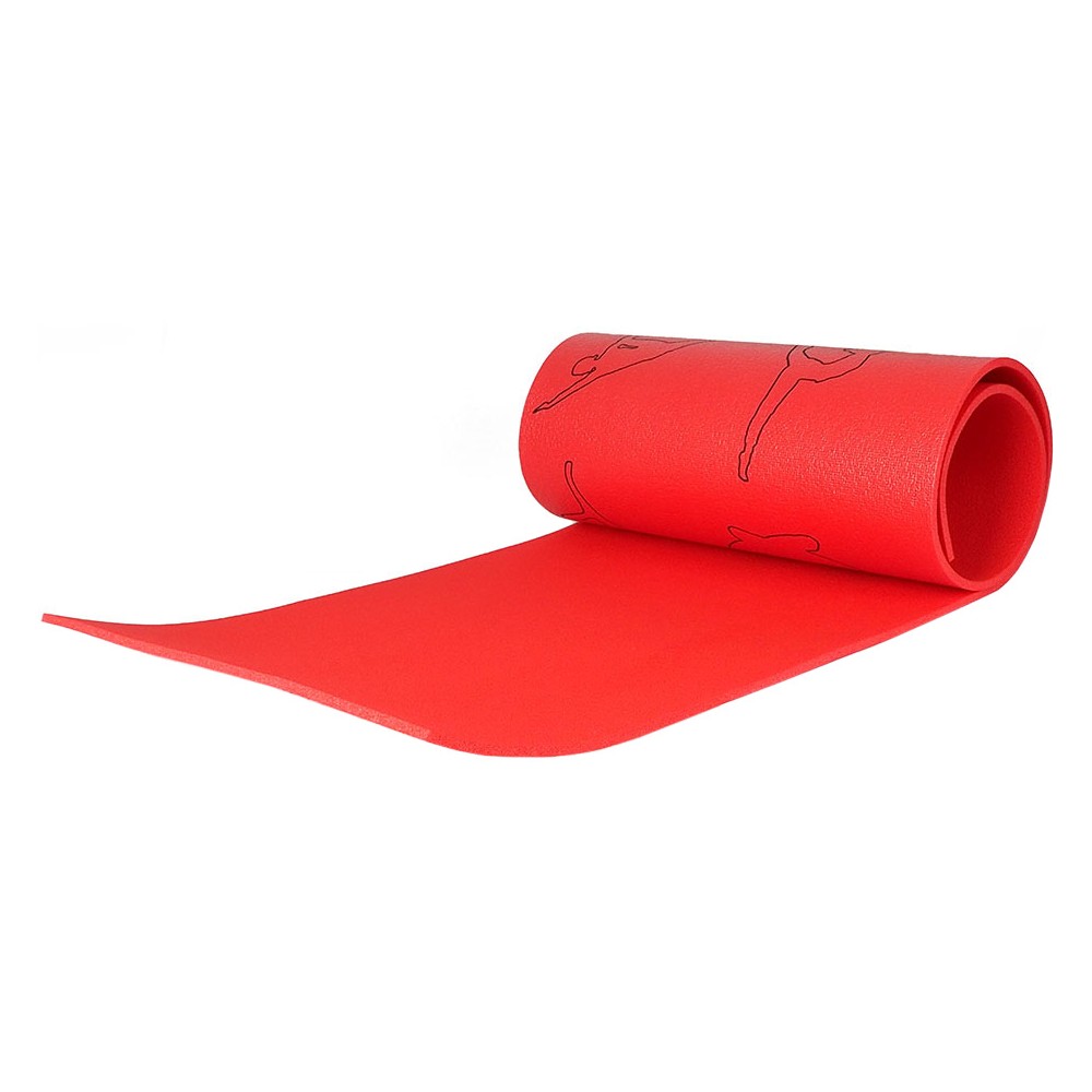 Mata JP 180x50x0,8 cm XLPE+HDPE (czarny yoga) czerwona