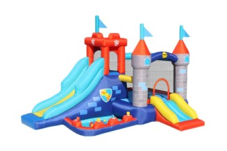 Aktywny plac zabaw Forteca, dmuchany zamek Knight Happy Hop 13w1