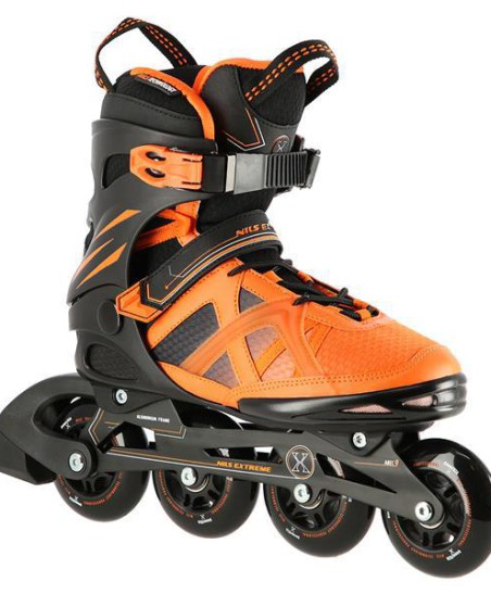 NA14112 CZARNO-POMARAŃCZOWY ROZM. 42 ŁYŻWOROLKI NILS EXTREME
