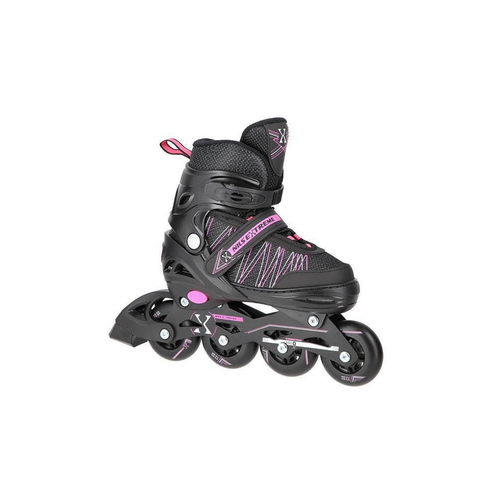 NH11912 A 2w1 BLACK/PINK ROZM. S(31-34) ŁYŻWOROLKI Z WYM. PŁ. HOKEJOWĄ NILS EXTREME