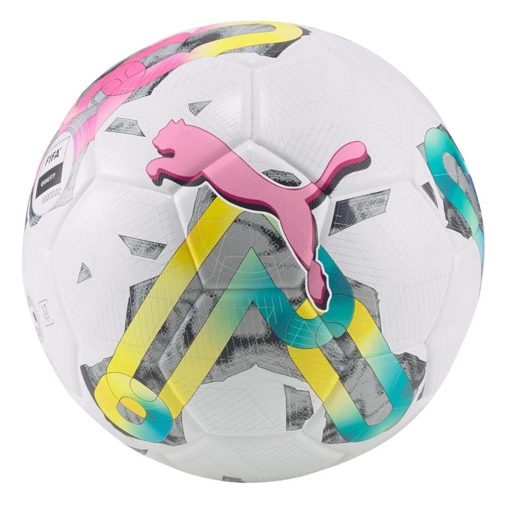 Piłka nożna Puma Orbita 3 TB FIFA Quality biało-zielono-różowa 83776 01
