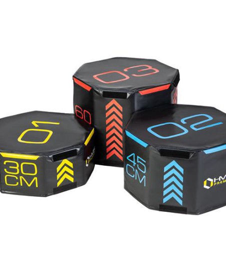 PYOBS01 (3 CZĘŚCI) SKRZYNIE PLYOMETRYCZNE OCTAGON SOFT ZESTAW HMS PREMIUM