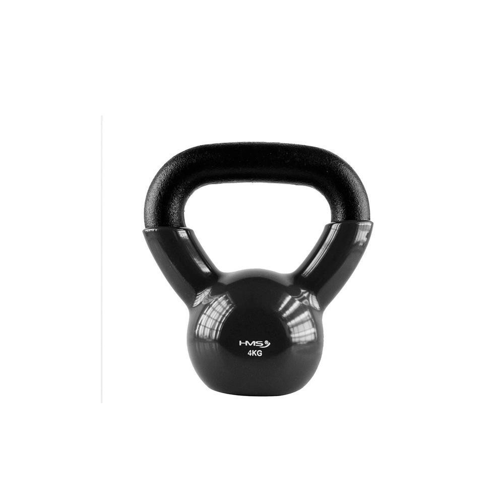 KNV04 BLACK KETTLEBELL ŻELIWNY POKRYTY WINYLEM HMS