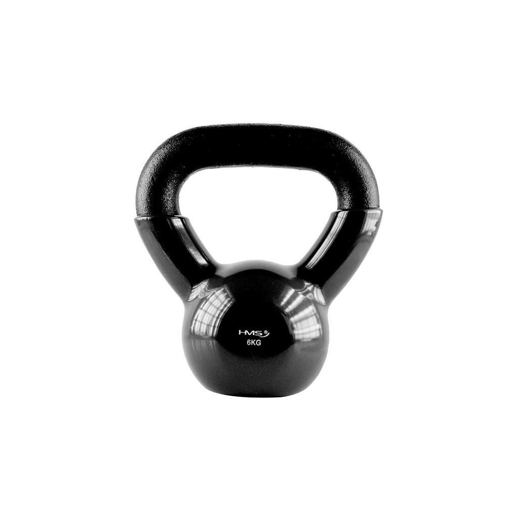 KNV06 BLACK KETTLEBELL ŻELIWNY POKRYTY WINYLEM HMS