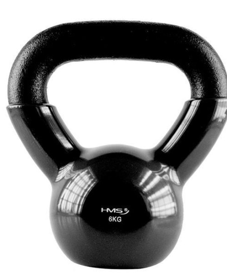 KNV06 BLACK KETTLEBELL ŻELIWNY POKRYTY WINYLEM HMS