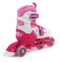 Zestaw COMBO PINK LED: 2w1 wrotki rolkI regulowane + kask + ochraniacze + torba