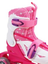 Zestaw COMBO PINK LED: 2w1 wrotki rolkI regulowane + kask + ochraniacze + torba