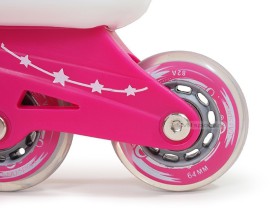 Zestaw COMBO PINK LED: 2w1 wrotki rolkI regulowane + kask + ochraniacze + torba