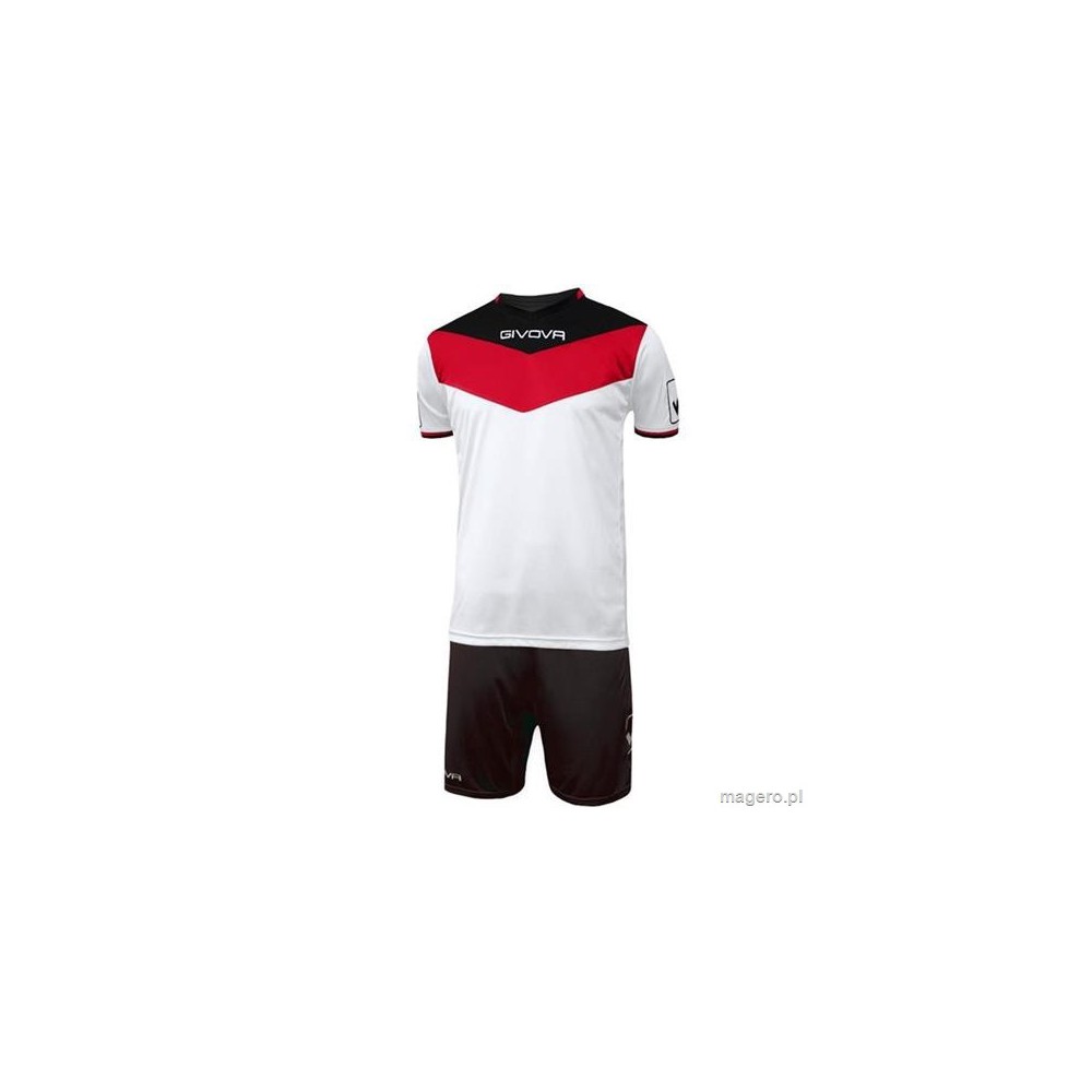 Komplet Givova Kit Campo biało-czerwono-czarny KITC53 1210