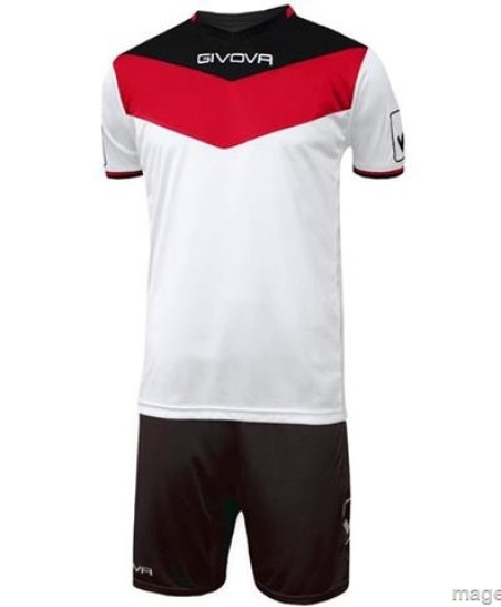 Komplet Givova Kit Campo biało-czerwono-czarny KITC53 1210