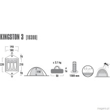 Namiot High Peak Kingston 3 niebiesko szary 10300