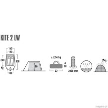 Namiot High Peak Kite 2 LW zielono-czerwony 10343