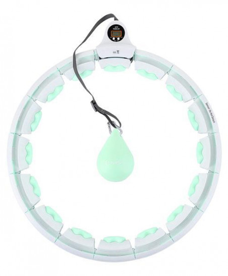 HHW06 GREEN HULA HOP Z WYPUSTKAMI I OBCIĄŻNIKIEM + LICZNIK HMS
