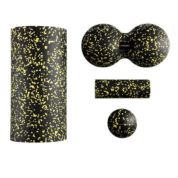 FSBM04 BLACK-YELLOW SET ZESTAW DO MASAŻU WAŁKI/PIŁKI(4 szt) HMS 