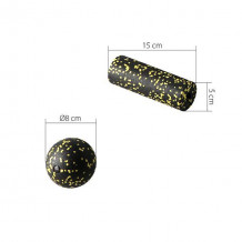 FSBM04 BLACK-YELLOW SET ZESTAW DO MASAŻU WAŁKI/PIŁKI(4 szt) HMS 