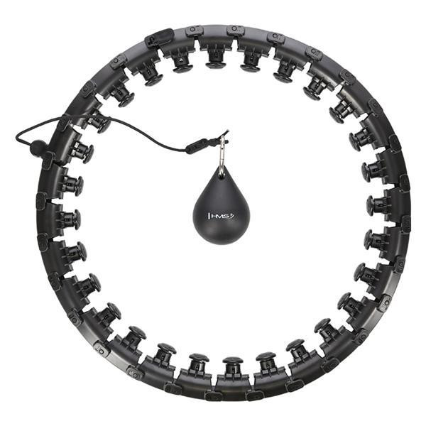 HHW12 BLACK HULA HOP Z WYPUSTKAMI I OBCIĄŻNIKIEM HMS
