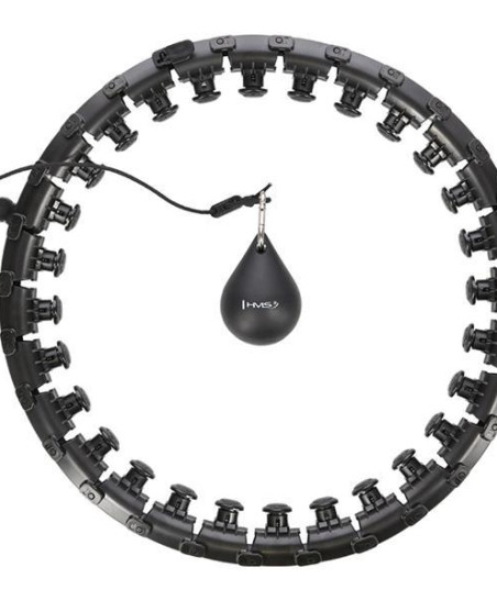 HHW12 BLACK HULA HOP Z WYPUSTKAMI I OBCIĄŻNIKIEM HMS