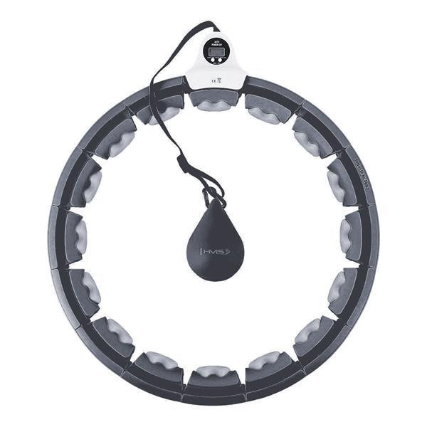 HHW06 BLACK HULA HOP Z WYPUSTKAMI I OBCIĄŻNIKIEM + LICZNIK HMS