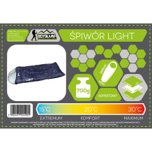 
						Śpiwór Light szary 170x30X70 cm Enero Camp
					