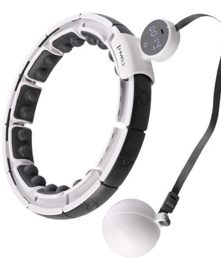 HHM16 HULA HOP WHITE Z MAGNESAMI I OBCIĄŻNIKIEM + LICZNIK HMS